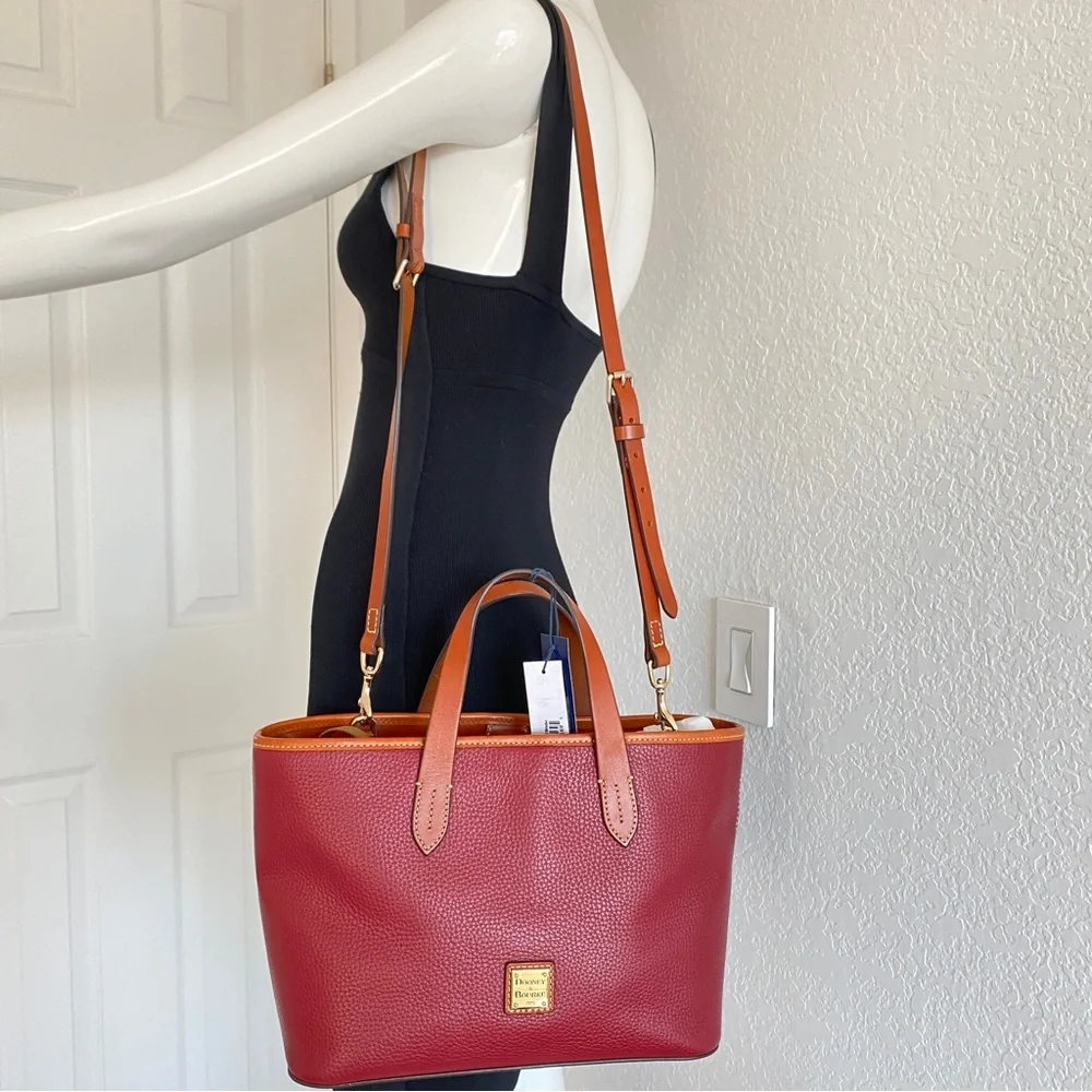 Dooney & Bourke Burgundy brown Leather 2 way briana Tote